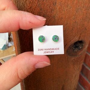 Zuni Handmade Purple Earrings